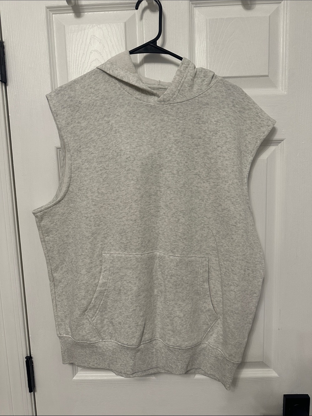 Old Navy Light Gray Sleeveless Hooded Sweatshirt